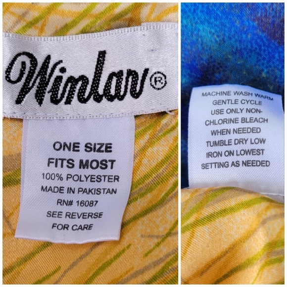 Vintage 80s Sunset Orange Gold Blue Beach Cover Up Shell Kaftan Caftan Mumu O/S - Picture 4 of 7